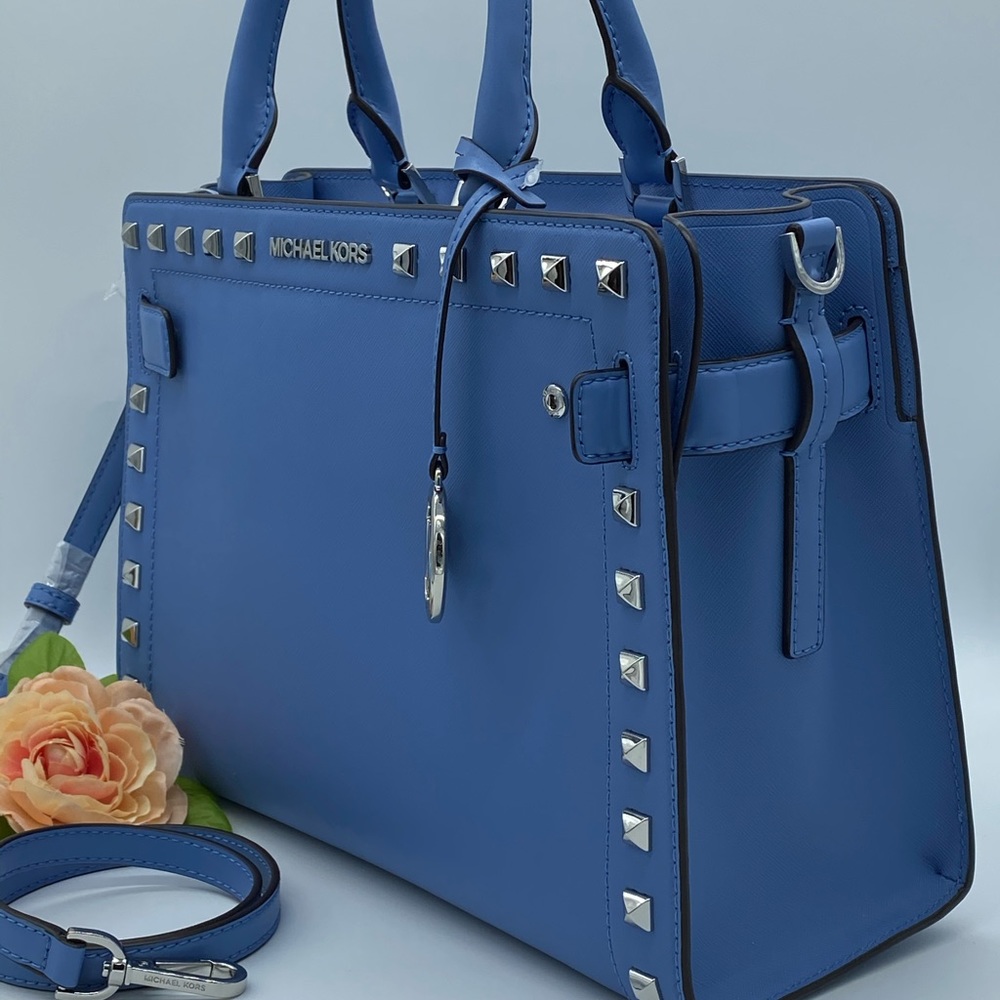 MICHAEL KORS RAYNE MEDIUM EW SATCHEL FRENCH BLUE - Picture 7 of 16